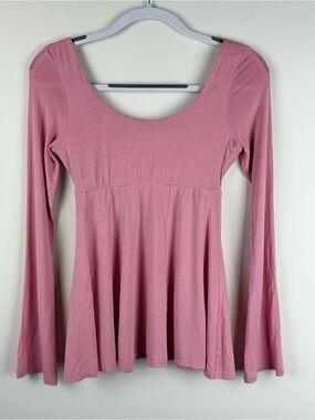 Moda International Vintage Y2k Pink Babydoll Long Sleeve Top